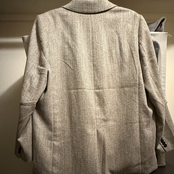H&M Double-breasted blazer - Greige/Herringbone-patterned - Size Large - Picture 4 of 12
